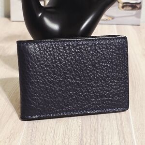 NEW Coach Compact Bifold Wallet Midnight Navy Blue Small ID Card Case CM167